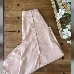Blush Button-Front Midi Skirt